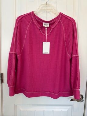 Andree by Unit Pink Waffle Knit top